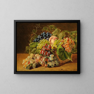 Ferdinand Georg Waldmller - Still Life With Peaches And Grapes.webp