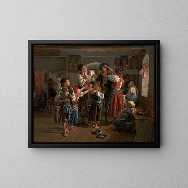 L'Adieu des conscrits - Ferdinand Georg Waldmüller — framed artwork on a wall
