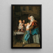 La visita de los abuelos - Ferdinand Georg Waldmüller — cuadro enmarcado en la pared