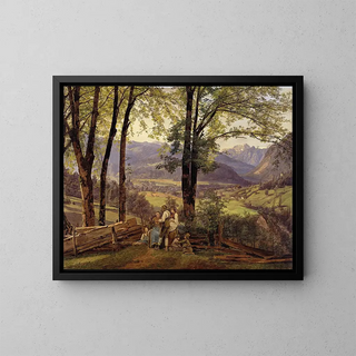 Vista de Ischl - Ferdinand Georg Waldmüller — cuadro enmarcado en la pared