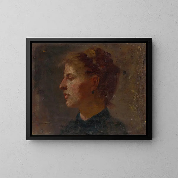 Estudio de rostro de una joven mujer - Ferdinand Katona — cuadro enmarcado en la pared