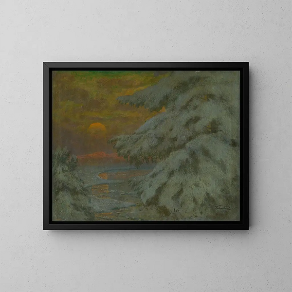 Atardecer en invierno - Ferdinand Katona — cuadro enmarcado en la pared