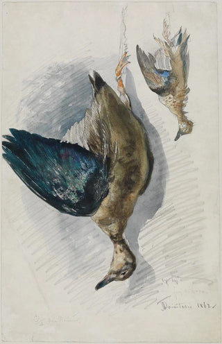 Ferdinand Keller - Zwei Studien eines Vogels.webp