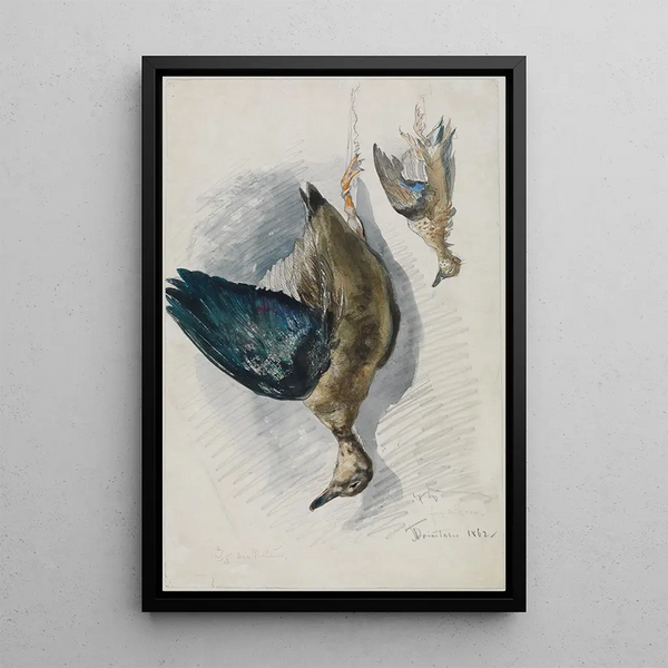 Ferdinand Keller - Zwei Studien eines Vogels.webp