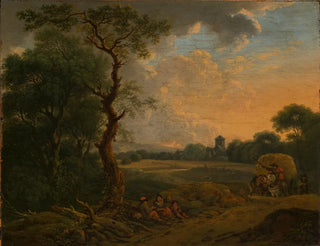 paisaje vespertino con carro de heno - Ferdinand Kobell — vista de la obra