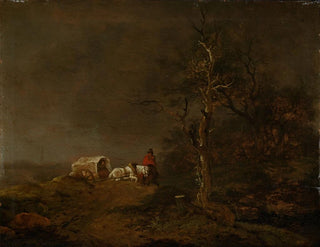 Stormy landscape with peasant cart - Ferdinand Kobell — artwork view
