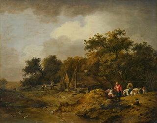 Ferdinand Kobell - Landscape with Hut and Draw Well.webp