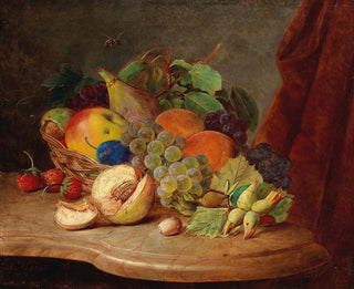 Nature morte avec panier de fruits et abeille - Ferdinand Kuss — artwork view