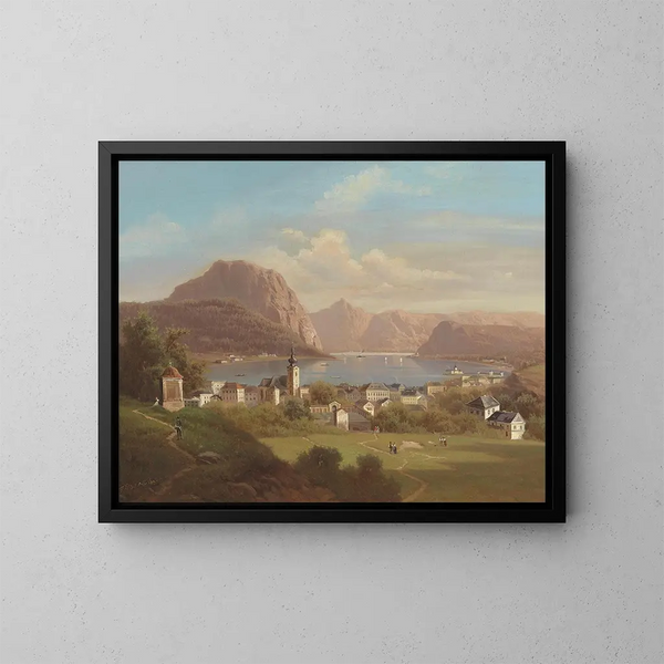 Vista de Gmunden - Ferdinand Lepié — cuadro enmarcado en la pared