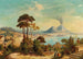 Vista de Nápoles con el Vesubio al fondo - Ferdinand Lepié — vista de la obra