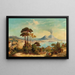 Vista de Nápoles con el Vesubio al fondo - Ferdinand Lepié — cuadro enmarcado en la pared