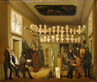 Un taller en la Academia de Bellas Artes de Copenhague - Ferdinand Richardt — vista de la obra