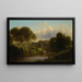 En barco en el Susquehanna - Ferdinand Richardt — cuadro enmarcado en la pared