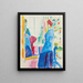 Woman in front of the mirror - Ferdinand Schirren — framed artwork on a wall