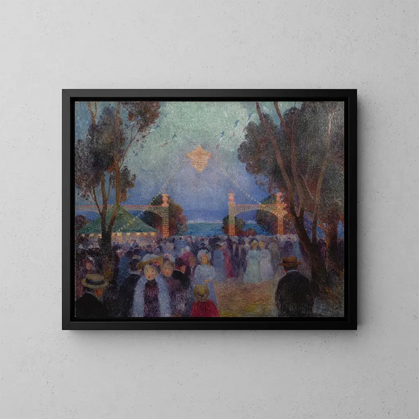 14 July funfair - Ferdinand du Puigaudeau — framed artwork on a wall