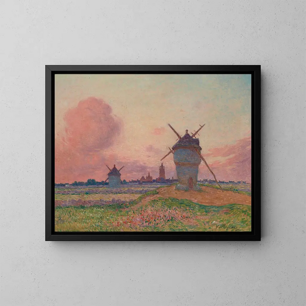 Sunset at Bourg de Batz, Brittany - Ferdinand du Puigaudeau — framed artwork on a wall