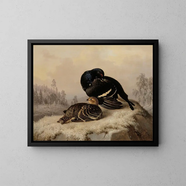Tetra lyre macho y hembra - Ferdinand von Wright — cuadro enmarcado en la pared