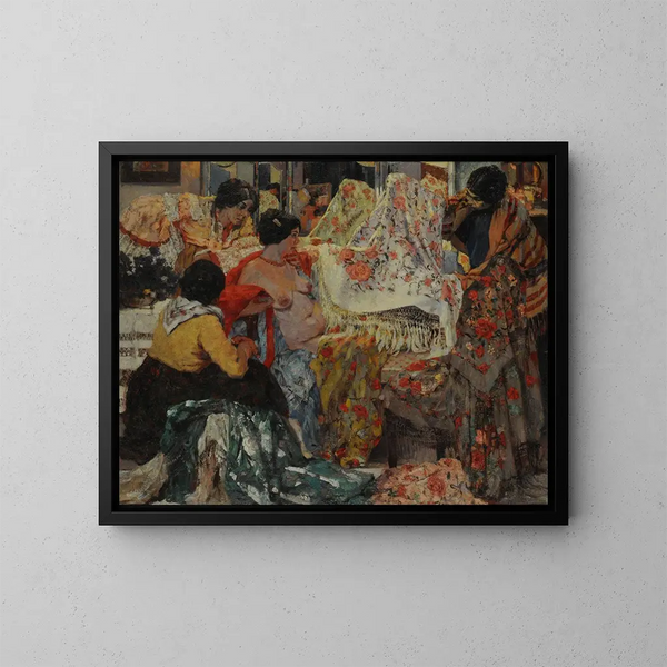Las mantillas de Manila - Fernando Fader — cuadro enmarcado en la pared