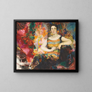 Retrato de una dama - Filipp Malyavin — cuadro enmarcado en la pared