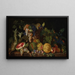 Nature morte aux melons, grenades, raisins, pastèque et autres fruits et légumes sur un entablement - Filippo Lauri — cuadro enmarcado en la pared