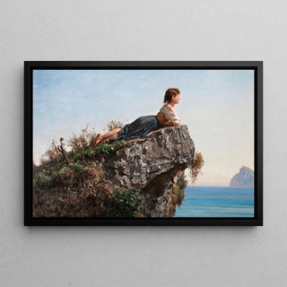 Filippo Palizzi - La Fanciulla Sulla Roccia A Sorrento.webp