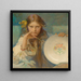 Niña con un plato con motivo folclórico - Alphonse Mucha — cuadro enmarcado en la pared