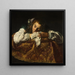 Niña dormida - Domenico Fetti — cuadro enmarcado en la pared