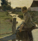 Hija cerca de un arroyo - Arthur Langhammer — vista de la obra