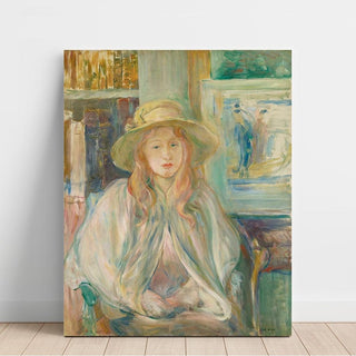 Fillette au Chapeau de Paille - Berthe Morisot | Reproduction Tableau Décoration murale affiche copie