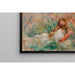 Reproducción del cuadro de niña acostada en la hierba y joven arreglando un ramo - Pierre-Auguste Renoir