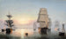 Atardecer en el puerto de Boston - Fitz Henry Lane — vista de la obra
