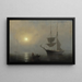 Ship in the fog, Gloucester port - Fitz Henry Lane — framed artwork on a wall