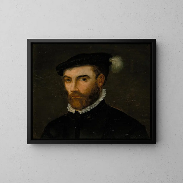 Portrait of a gentleman, 1628 - Flemish School — framed artwork on a wall