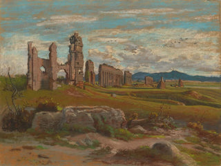 L'Aqua Claudia en la campiña romana - Félix-Hippolyte Lanoë — vista de la obra