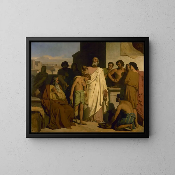 L'onction de David por Samuel - Félix-Joseph Barrias — cuadro enmarcado en la pared