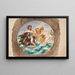 Pareja sobre caballitos de mar - Félix Bracquemond — cuadro enmarcado en la pared