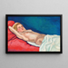 mujer desnuda acostada en un sofá rojo - Félix Vallotton — cuadro enmarcado en la pared