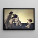 Three women and a little girl playing in the water - Félix Vallotton — framed artwork on a wall