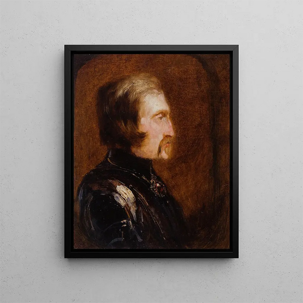 Self-portrait in armor - Félix Ziem — framed artwork on a wall