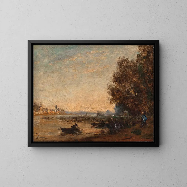 Sunset Painting - Félix Ziem — framed artwork on a wall