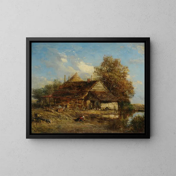 La Chaumière - Félix Ziem — cuadro enmarcado en la pared