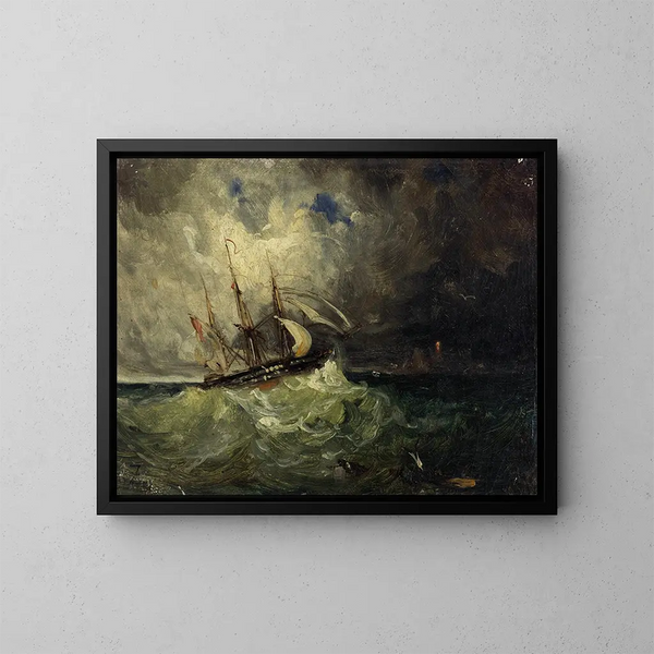 La Tempête - Félix Ziem — cuadro enmarcado en la pared