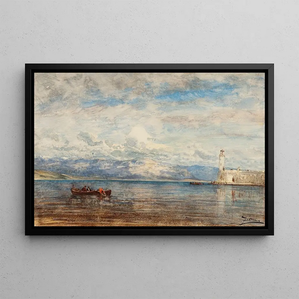 Port of Martigues - Félix Ziem — framed artwork on a wall