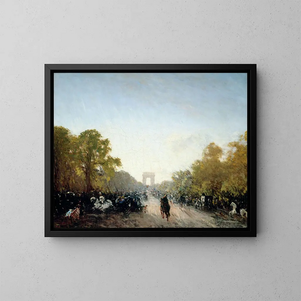 L'avenue des Champs-Élysées - Félix Ziem — framed artwork on a wall