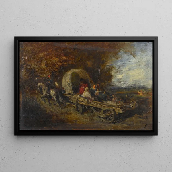 El Carro - Félix Ziem — cuadro enmarcado en la pared