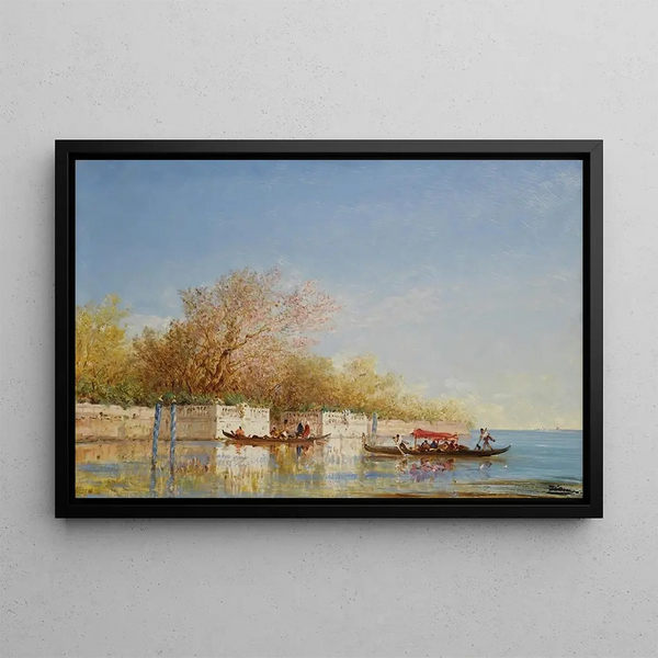 Les Jardins français - Félix Ziem — framed artwork on a wall