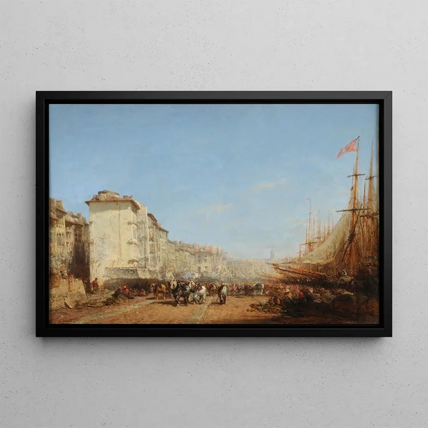 Marseille the Old Port - Félix Ziem — framed artwork on a wall