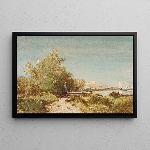 Martigues in front of Ziem's house - Félix Ziem — framed artwork on a wall