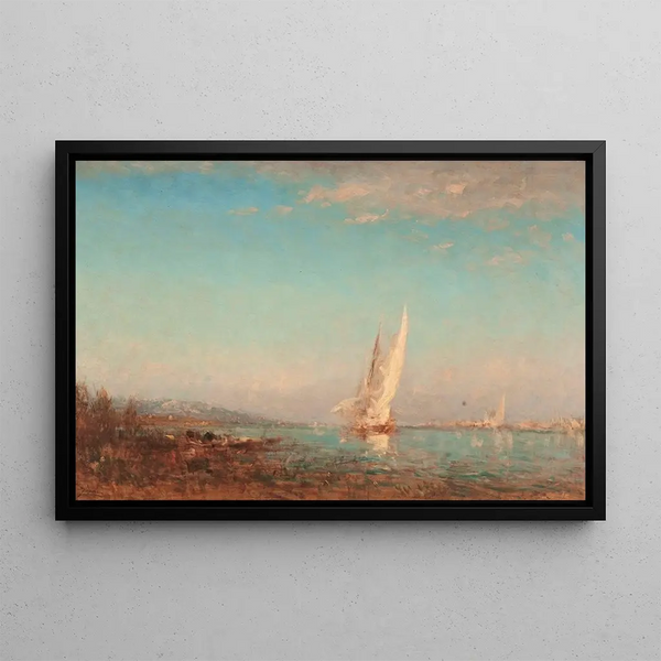Martigues La Voile Blanche - Félix Ziem — framed artwork on a wall