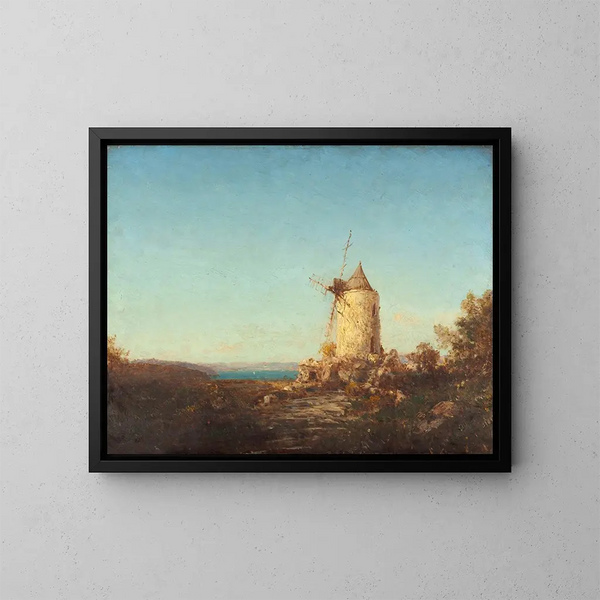 Moulin de Saint-Mitre near Martigues - Félix Ziem — framed artwork on a wall